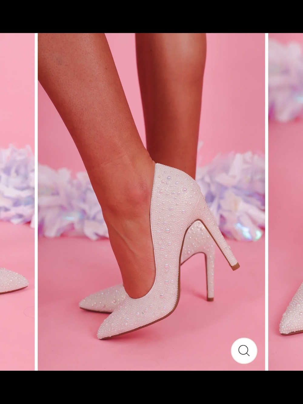 Juliana's Boutique: Olivia White Pearl Heels